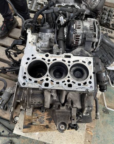 Cylinder block stripped during an engine rebuild